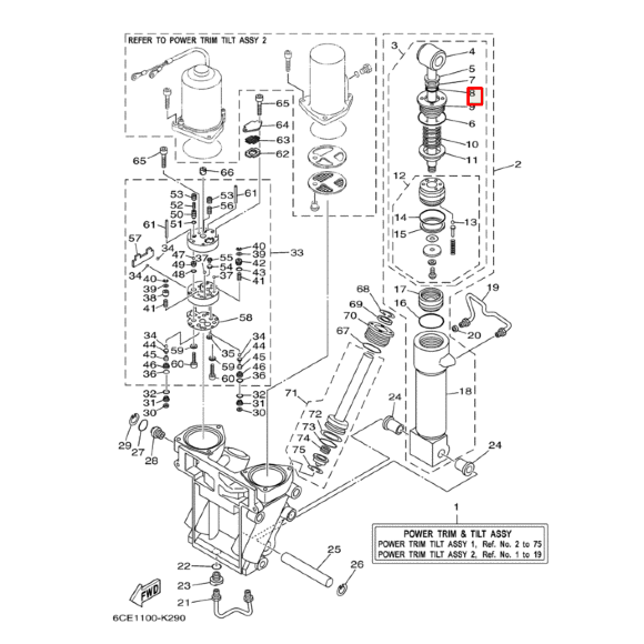 Кольцо уплотнительное штока гидроподъема Yamaha 225-250;F200-F300 (61A-4389H-01;61A-4389H-00) (PREMA Кольцо уплотнительное штока гидроподъема Yamaha 225-250;F200-F300 (61A-4389H-01;61A-4389H-00) (PREMA