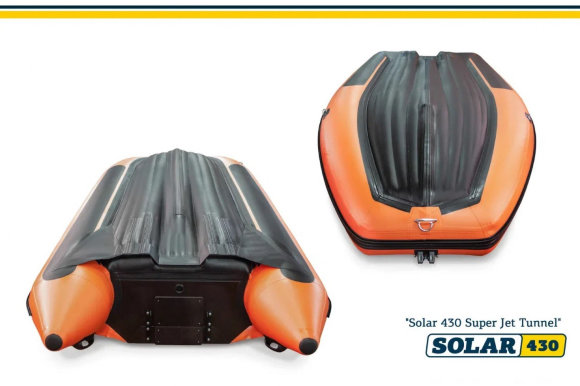 Лодка надувная моторная Solar-430 Super Jet Tunnel (серый)