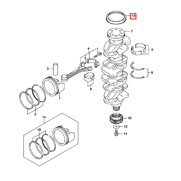 Сальник коленвала (верх) Suzuki DF150-350A (09283-91001) (91x109x10) (Suzuki) Сальник коленвала (верх) Suzuki DF150-350A (09283-91001) (91x109x10) (Suzuki)