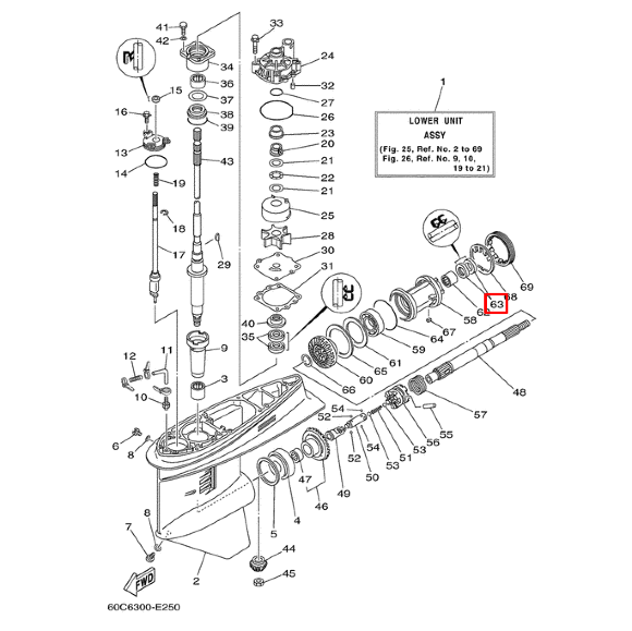 Сальник Yamaha (93101-30030; 91252-ZW1-B02; 91252-ZY3-003; 93101-30M17) (30x45x7)  (KACAWA)