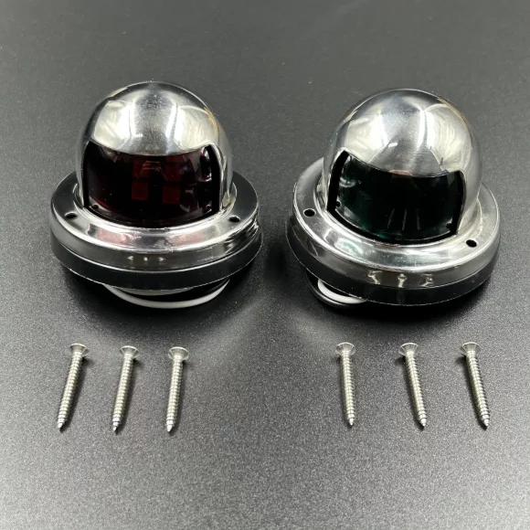 Огни ходовые LED (красный, зеленый) корпус нерж. (ALLSHINE)