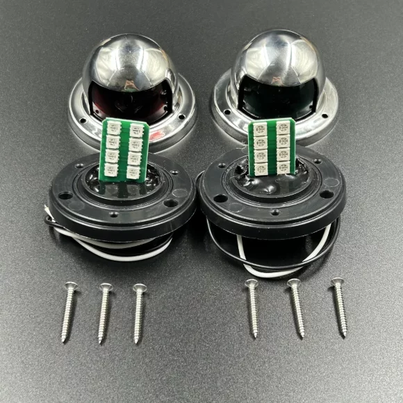 Огни ходовые LED (красный, зеленый) корпус нерж. (ALLSHINE)