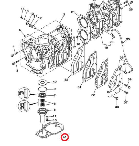 Прокладка под блок Yamaha 25-30 (689-45113-A1) (Osaka) Прокладка под блок Yamaha 25-30 (689-45113-A1) (Osaka)