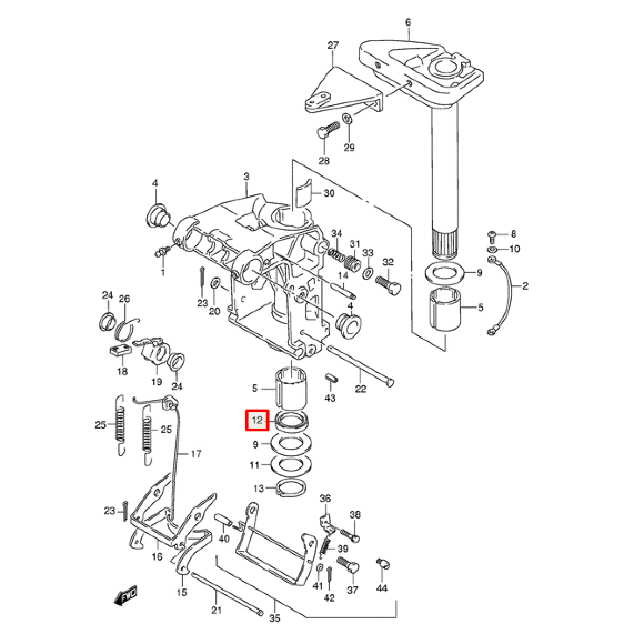 Сальник поворотной рамы Suzuki DT40 DF40-350A (09282-39001) (39х51х5) (Suzuki)
