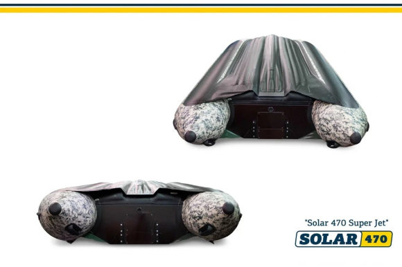 Лодка надувная моторная Solar-470 Super Jet Tunnel (пиксель)