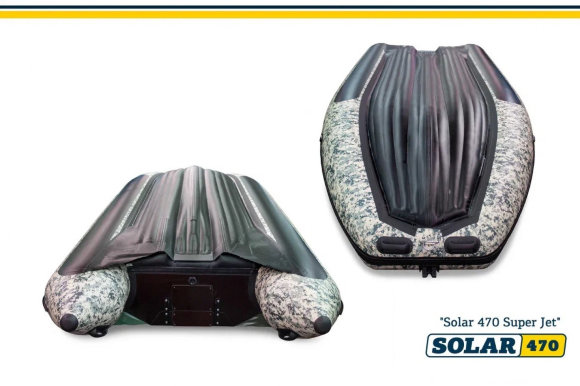 Лодка надувная моторная Solar-470 Super Jet Tunnel (пиксель)